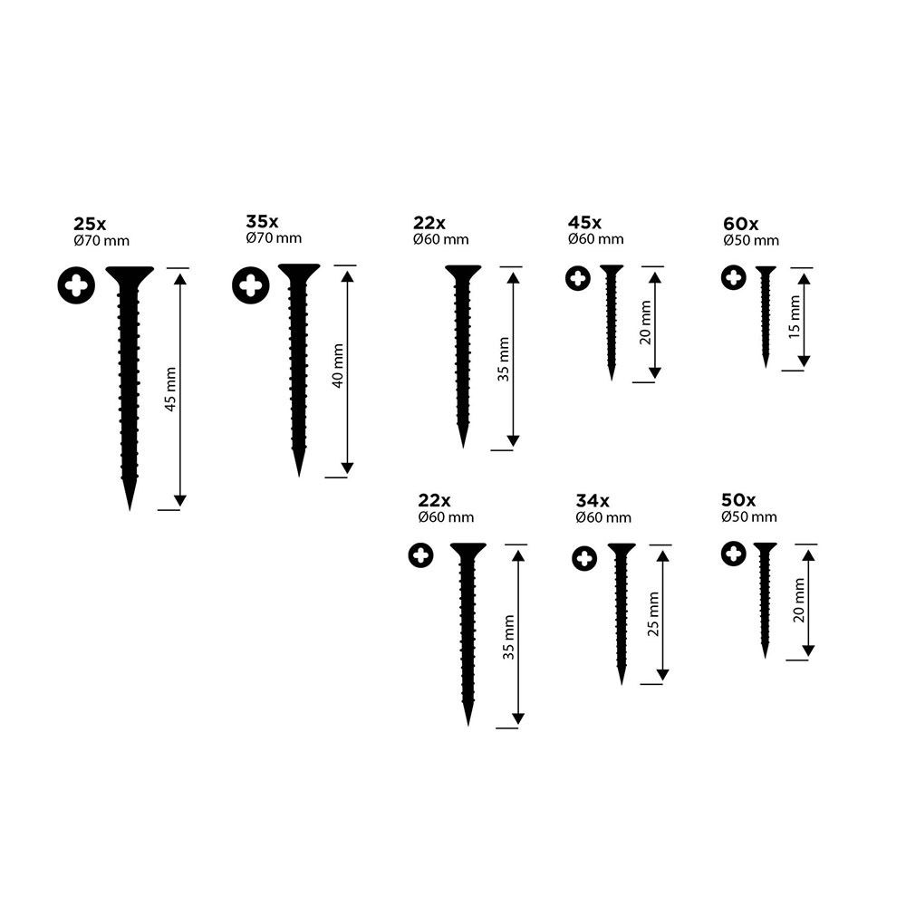 SURTIDO DE TORNILLOS PARA MADERA CABEZA PH BLACK+DECKER - Imagen 2