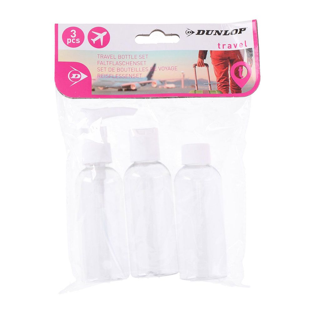 PACK RECIPIENTES PARA EQUIPAJE DE CABINA AVIÓN 3 PIEZAS 3 x 80 ml DUNLOP TRAVEL - Imagen 2