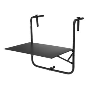 MESA PLEGABLE PARA BALCÓN COLOR NEGRO 60 x 43 cm
