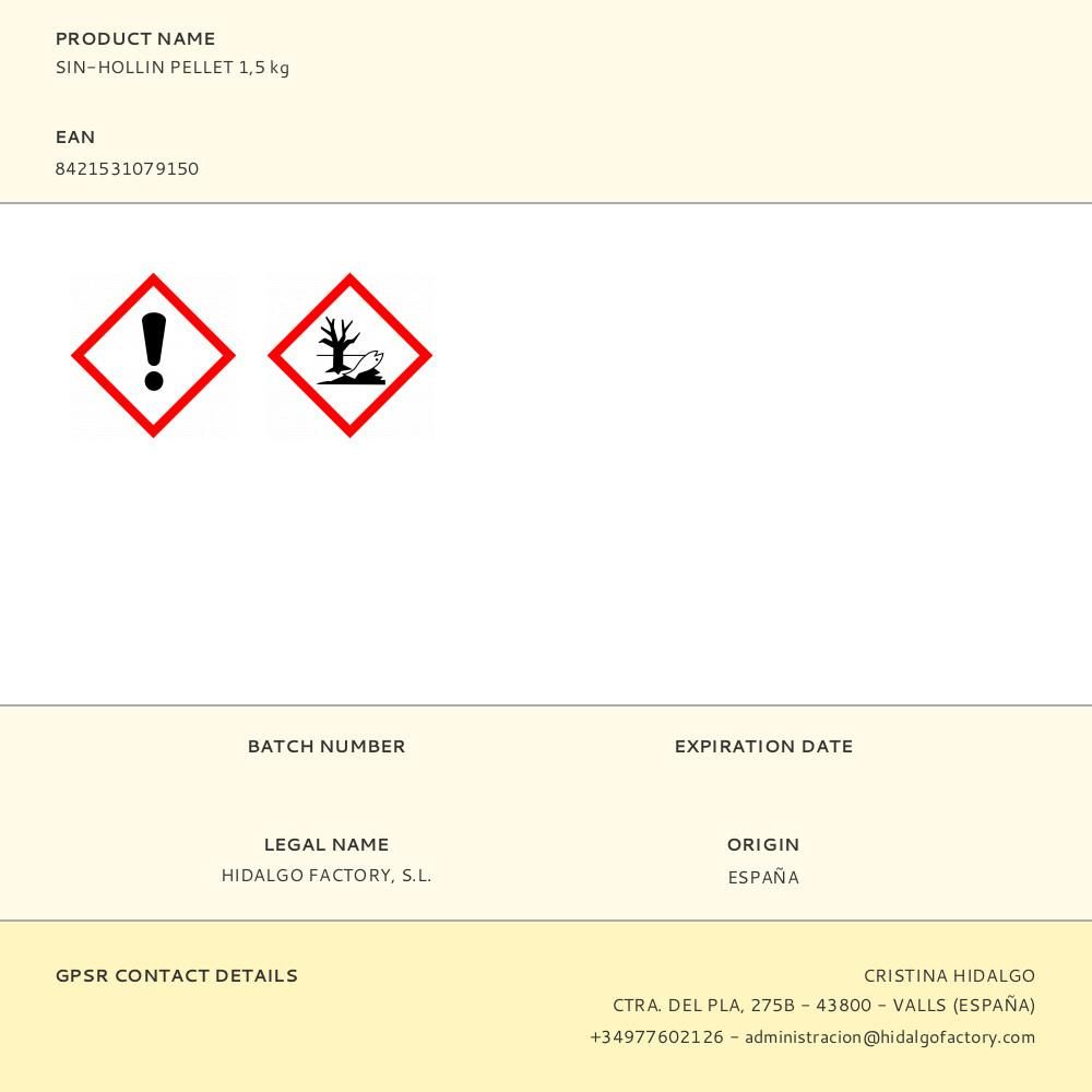 SIN-HOLLIN PELLET 1,5 kg - Imagen 3