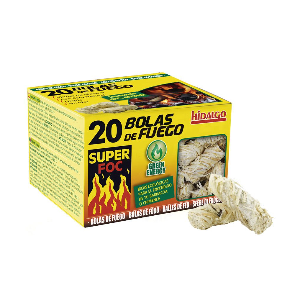 BOLAS DE FUEGO DE ENCENDIDO ECOLÓGICAS, 20 uds