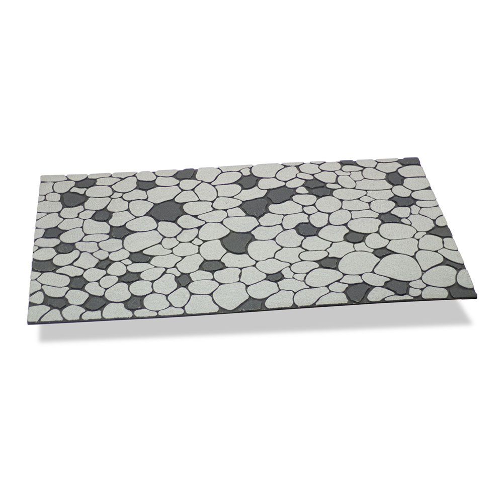 FELPUDO EFECTO PIEDRAS COLOR GRIS PERLA 75 x 45 x 0,5 cm