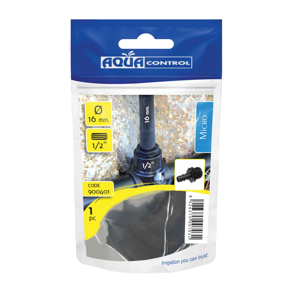 ADAPTADOR MACHO TUBO Ø16 mm A ROSCA ½ pulg - Imagen 2