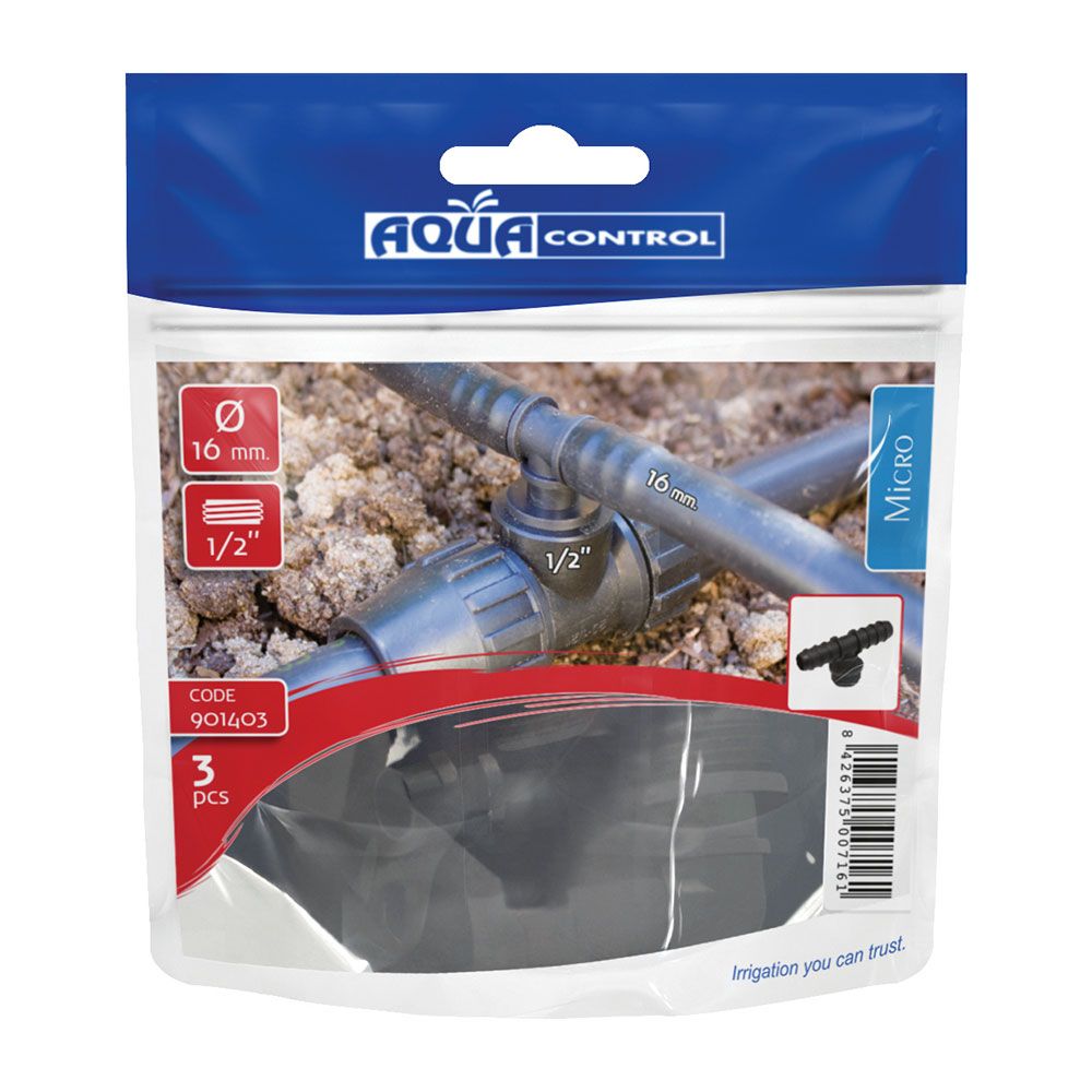 DERIVACIÓN EN T MIXTA PARA TUBOS Ø16 mm A ROSCA ½ pulg, 3 uds - Imagen 2