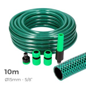 KIT MANGUERA DE JARDÍN BASIC Ø15 mm, 5/8 pulg, 10 m