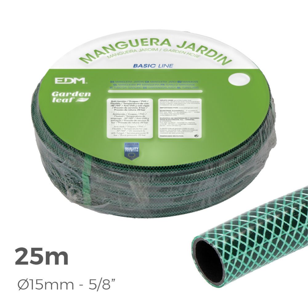 MANGUERA DE JARDÍN BASIC Ø15 mm, 5/8 pulg, 25 m - Imagen 2