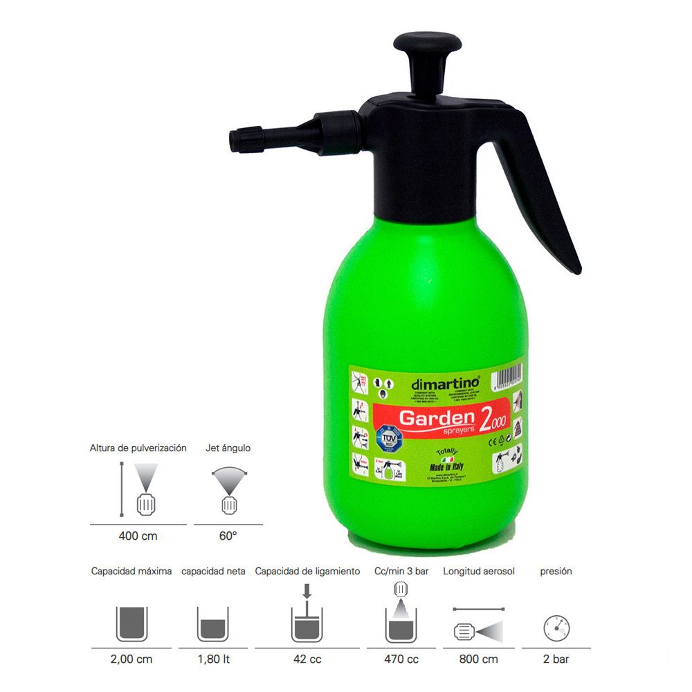 PULVERIZADOR A PRESIÓN DE POLIPROPILENO 2 L - Imagen 2