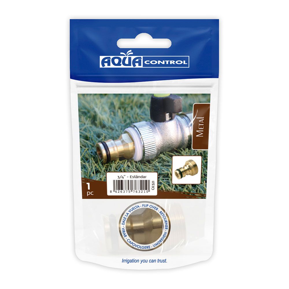 CONECTOR ROSCADO MACHO DE LATÓN ¾ pulg, BLISTER - Imagen 2