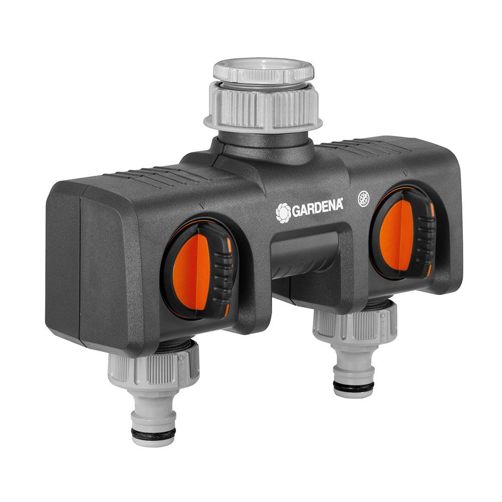 DISTRIBUIDOR DE 2 VÍAS CON ADAPTADOR ½ pulg - ¾ pulg Y 1 pulg, BLISTER