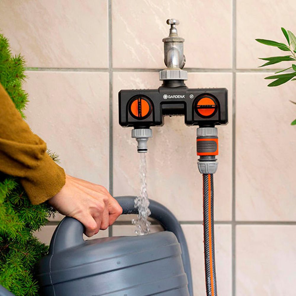 DISTRIBUIDOR DE 2 VÍAS CON ADAPTADOR ½ pulg - ¾ pulg Y 1 pulg, BLISTER - Imagen 2