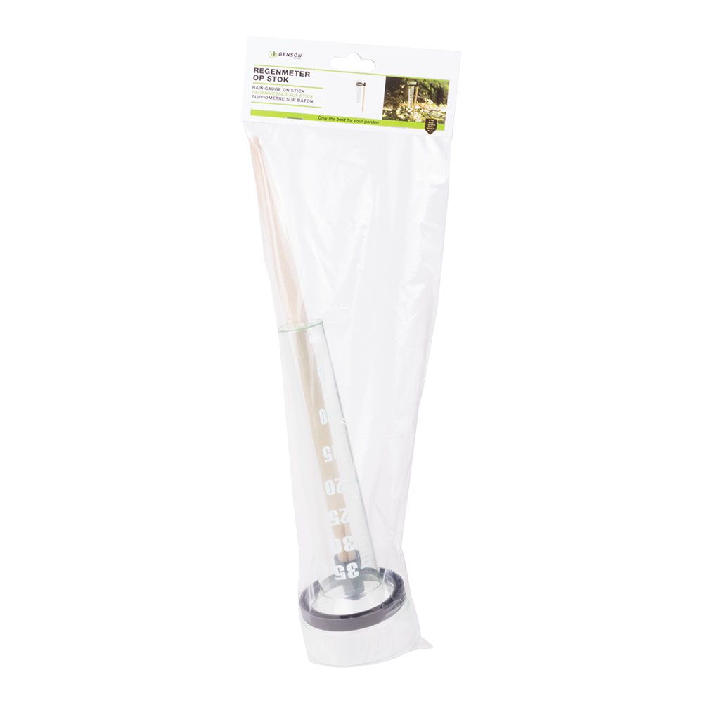PLUVIÓMETRO CON SOPORTE DE MADERA Ø8 x 24 cm - Imagen 2