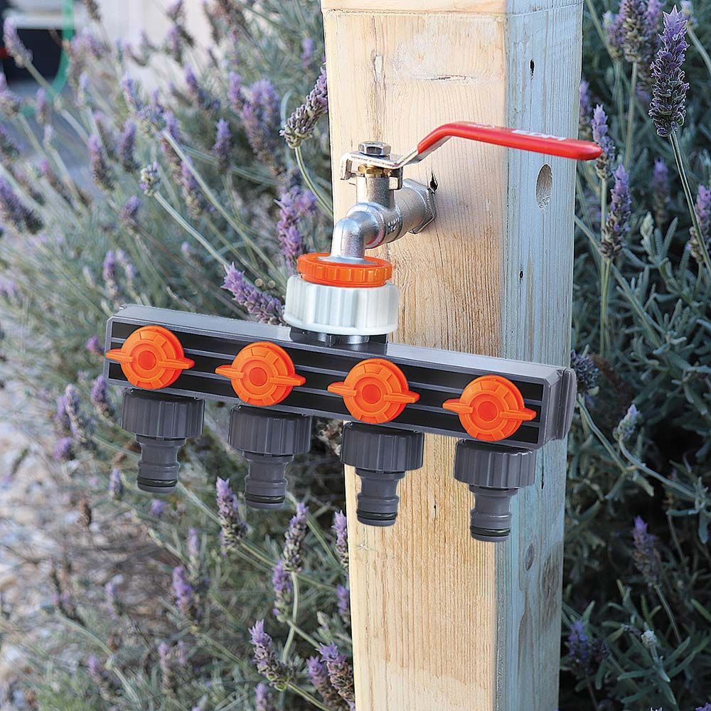 DISTRIBUIDOR DE 4 VÍAS CON VÁLVULAS PARA GRIFO DE ROSCA ¾ pulg - Imagen 3