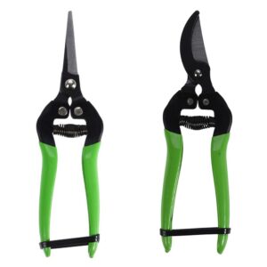TIJERAS DE PODAR CON MANGO VERDE, 17,5 cm, MODELOS VARIADOS