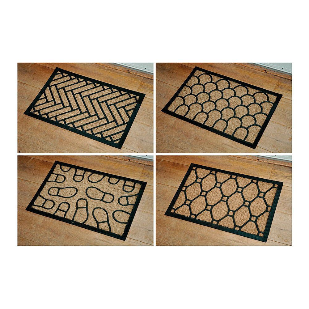 FELPUDO PANAMÁ, CON BASE DE GOMA, 4 MODELOS SURTIDOS MARRON Y NEGRO, 60 x 40 cm - Imagen 2