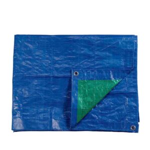 TOLDO POLIETILENO DE DOBLE CARA COLOR AZUL/VERDE, DENSIDAD 90 g / m², 4 x 6 m