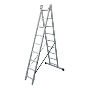 ESCALERA TRANSFORMABLE DE ALUMINIO 2 x 9 PELDAÑOS