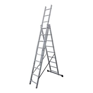 ESCALERA TRANSFORMABLE DE ALUMINIO 3 x 9 PELDAÑOS