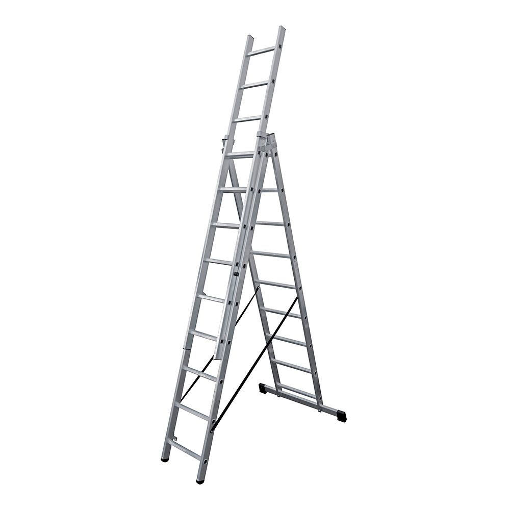 ESCALERA TRANSFORMABLE DE ALUMINIO 3 x 9 PELDAÑOS