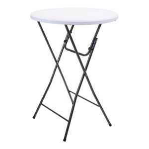MESA REDONDA PLEGABLE COLOR BLANCO Ø80 x 110 cm