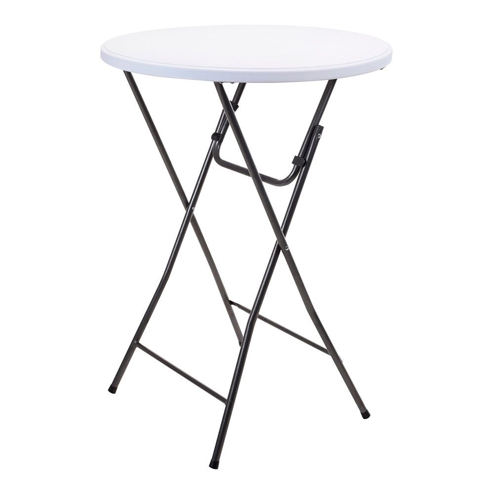 MESA REDONDA PLEGABLE COLOR BLANCO Ø80 x 110 cm