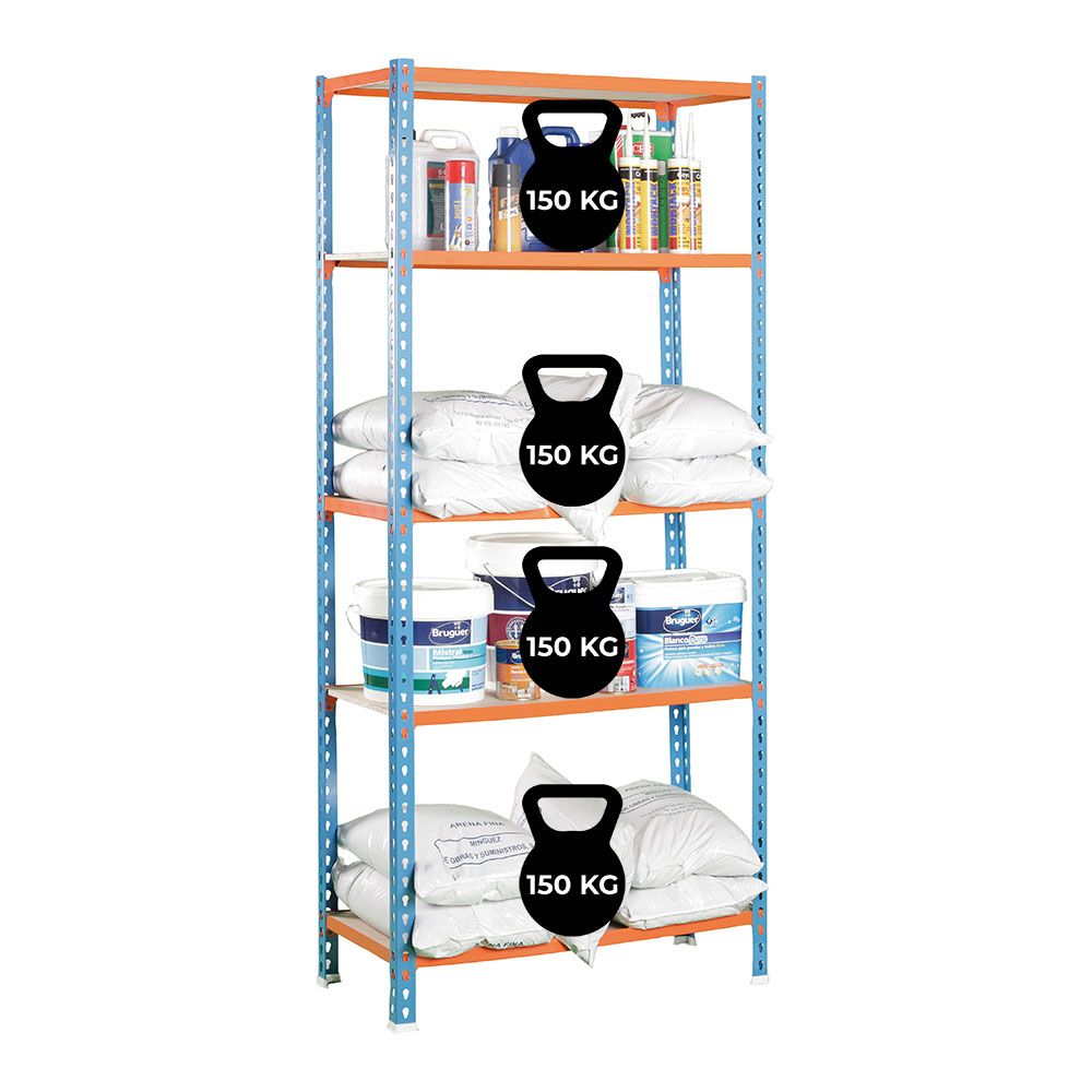 ESTANTERIA METALICA SIN TORNILLOS CON AGLOMERADO MADERCLICK 5/400 SIMON RACK - Imagen 3