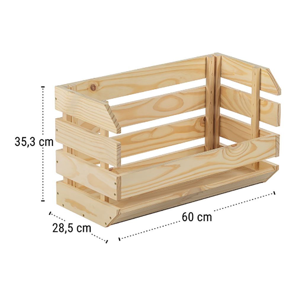 CAJA APILABLE EVOLUTION PINO SIN BARNIZ 100% PEFC CERT 60 x 28,5 x 35,3 cm - Imagen 4