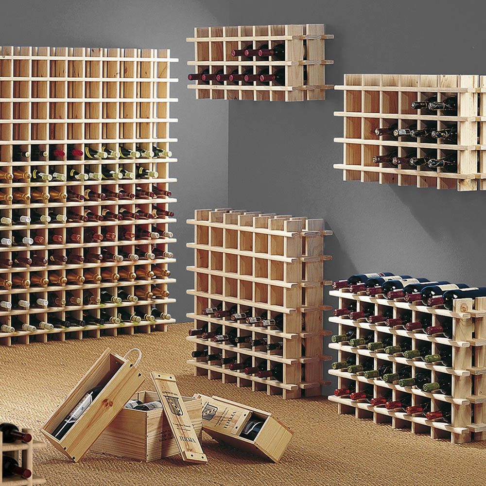 BOTELLERO DE PINO MACIZO EVOLUTIVO RIOJA PARA 24 BOTELLAS 75 x 22 x 54 cm - Imagen 2