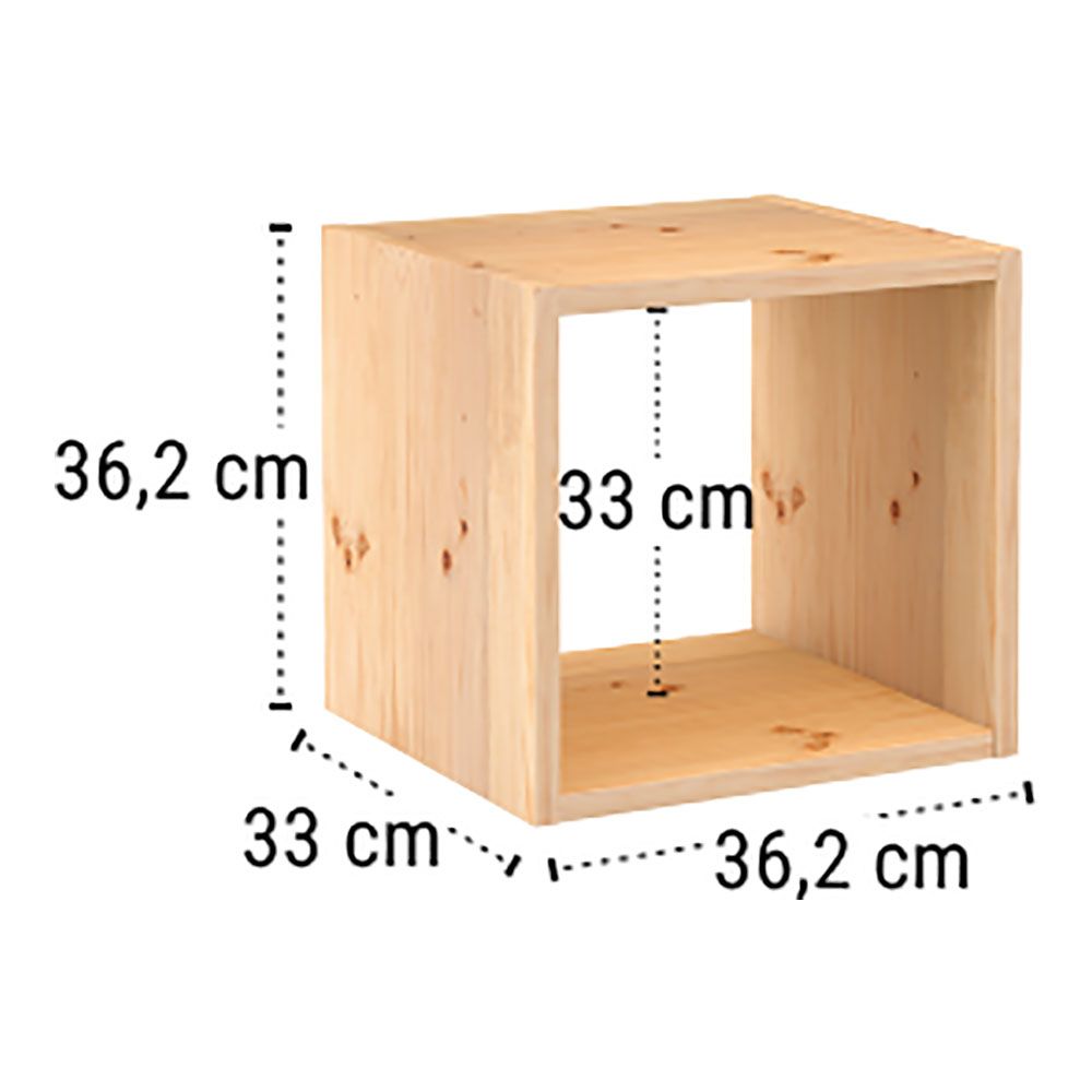 ESTANTERIA MODULAR 1 CUBO DINAMIC PINO MACIZO 36,2 x 33 x 36,2 cm - Imagen 2