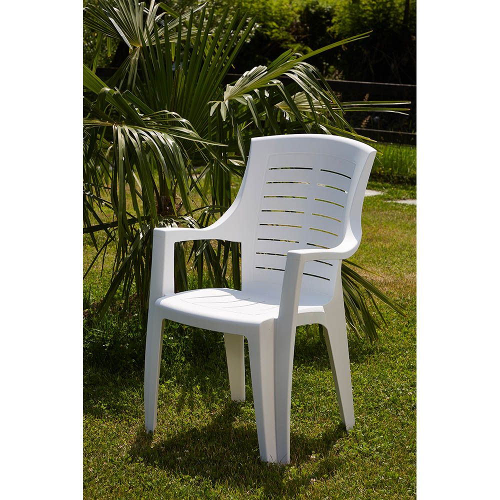 SILLA APILABLE TALIA COLOR BLANCO RESPALDO ALTO 55 x 60 x 91 cm - Imagen 2