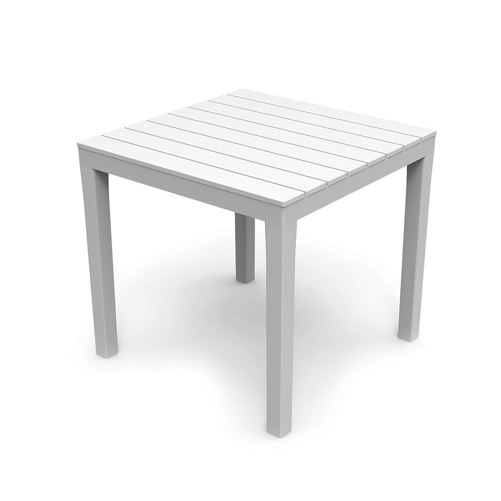 MESA CUADRADA BALI COLOR BLANCO PARA EXTERIOR 78 x 78 x 72 cm