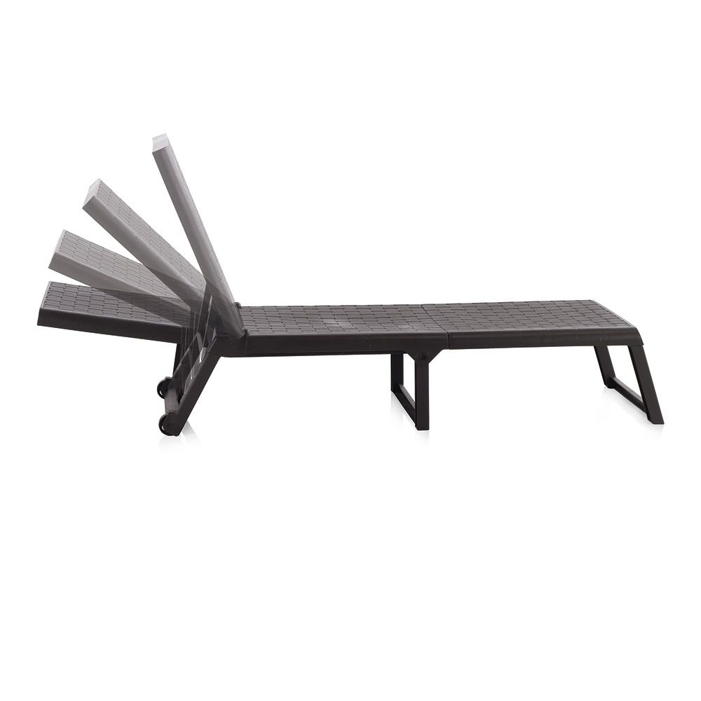 TUMBONA PLEGABLE CON RUEDAS DREAM COLOR WENGUE 58 x 42 x 199 cm - Imagen 2