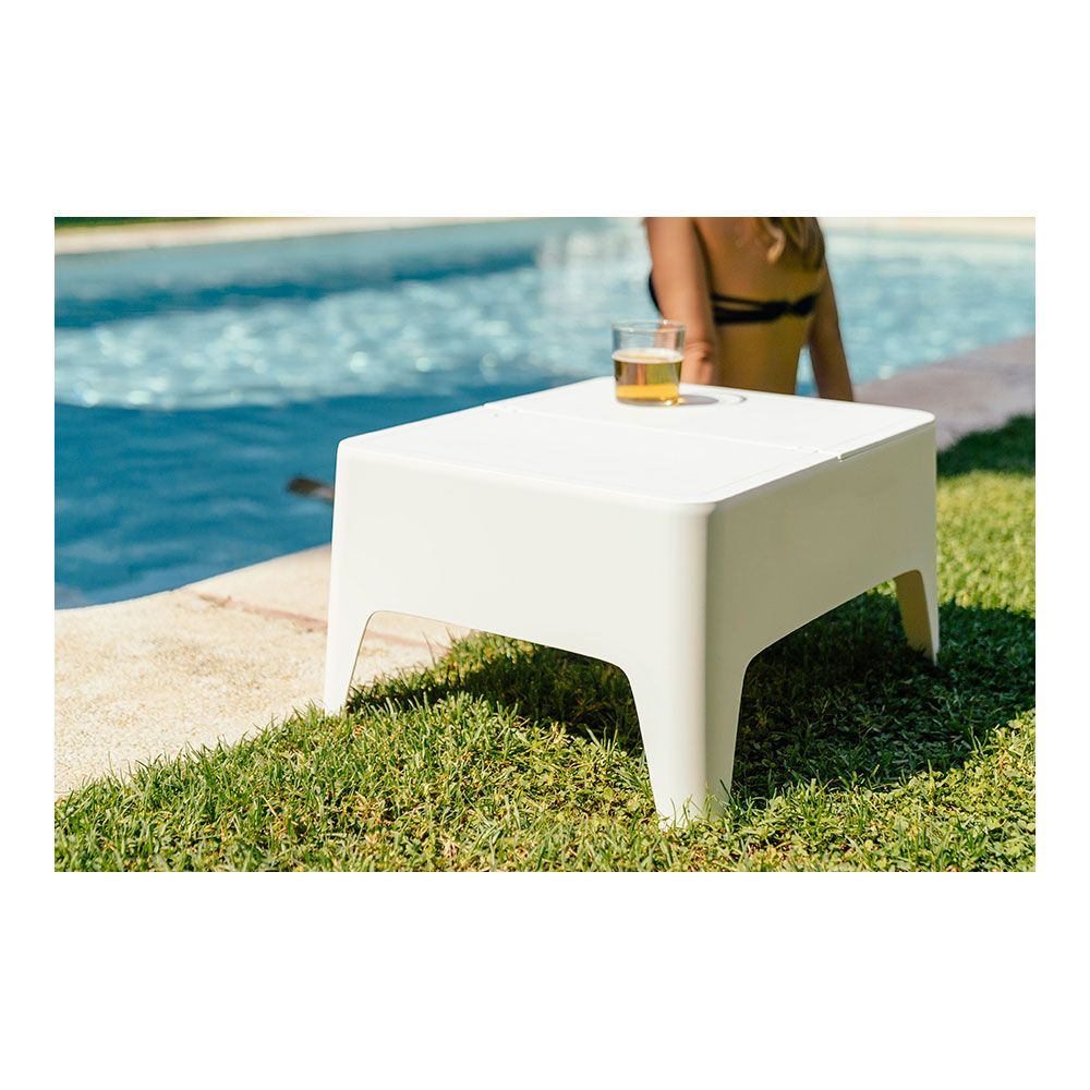 MESA AUXILIAR ALASKA COLOR BLANCO PARA EXTERIOR 58 x 48 x 30 cm - Imagen 3