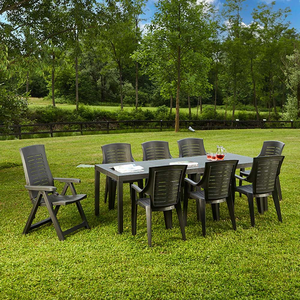 MESA EXTENSIBLE INDO COLOR ANTRACITA PARA EXTERIOR 90 x 150 - 220 x 72 cm - Imagen 2