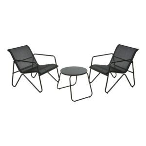 CONJUNTO JARDÍN 3 PIEZAS METAL ANTRACITA