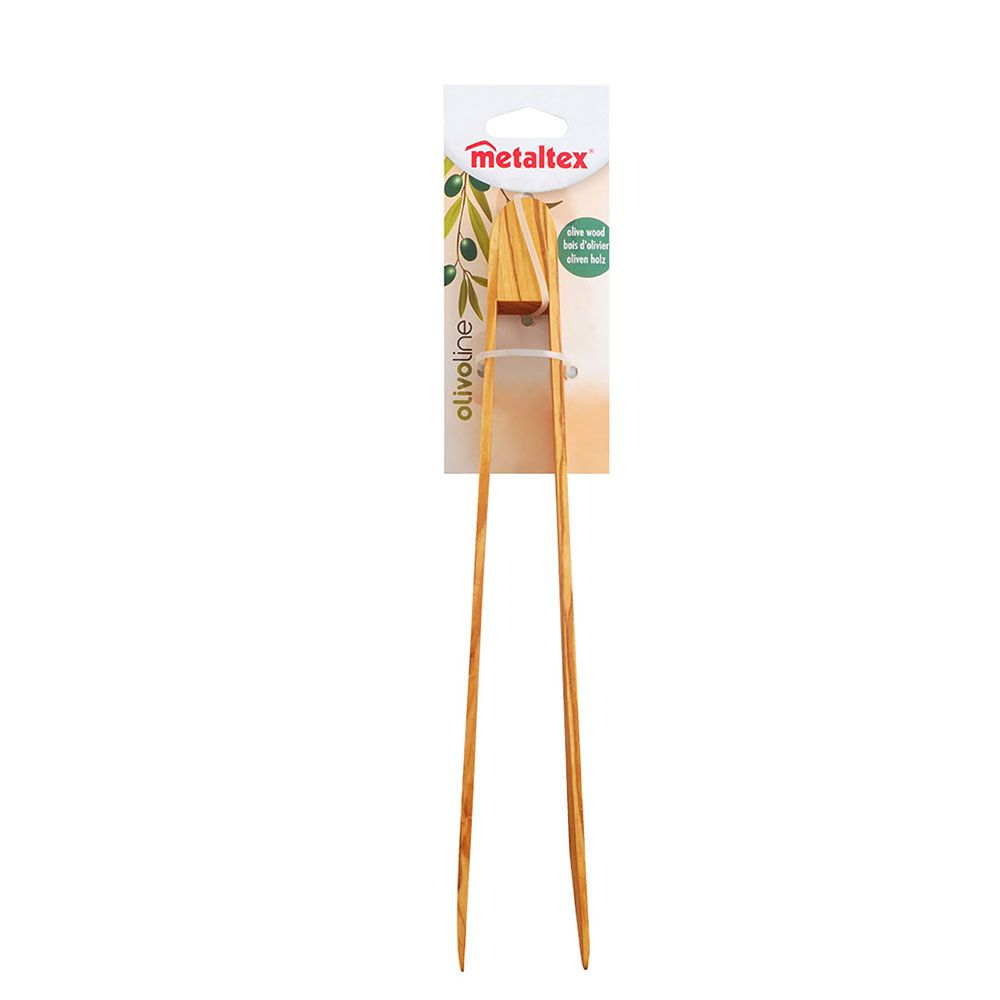 PINZA PARA SERVIR DE MADERA DE OLIVO 30 cm - Imagen 2