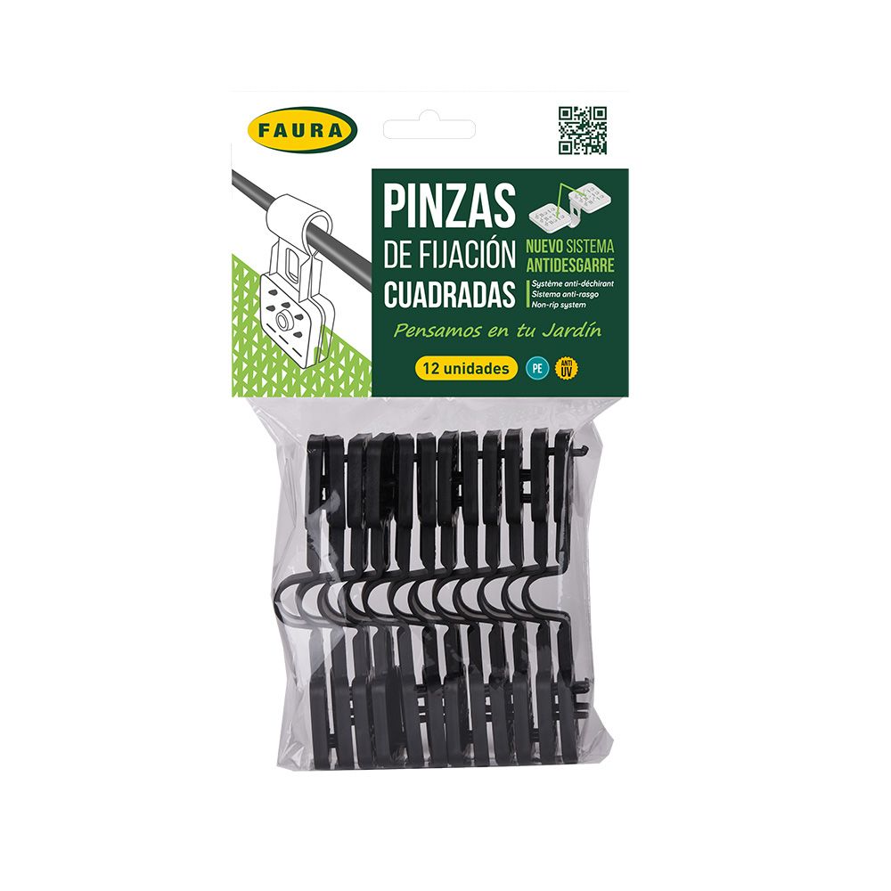PINZA DE FIJACIÓN CUADRADAS, BLISTER 12 uds
