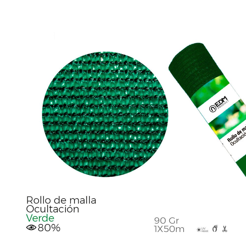 MALLA DE OCULTACIÓN VERDE 90 g/m² 1 x 50 m