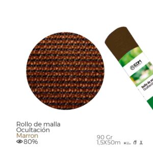 MALLA DE OCULTACIÓN MARRÓN 90 g/m² 1,5 x 50 m