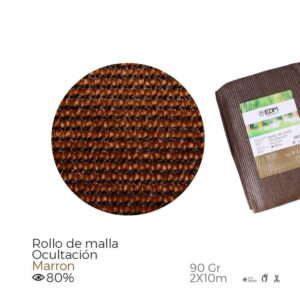 MALLA DE OCULTACIÓN MARRÓN 90 g/m² 2 x 10 m