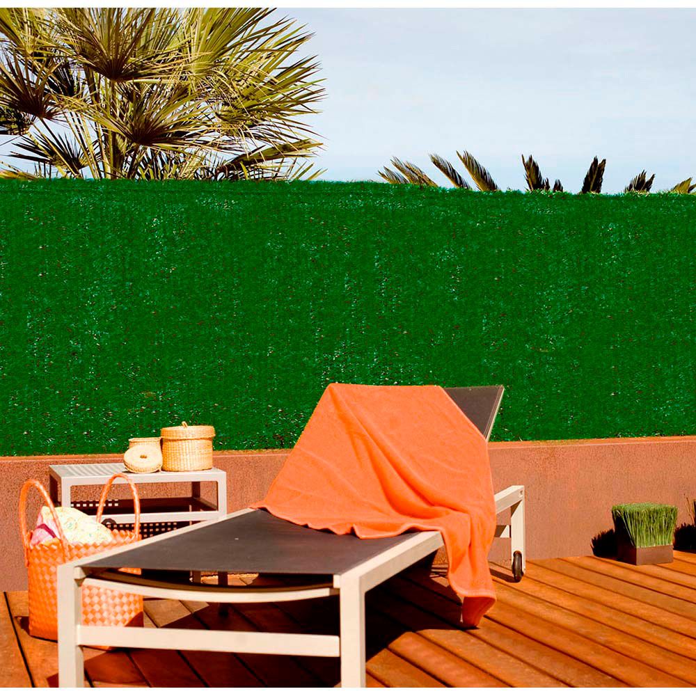 SETO ARTIFICIAL PVC VERDE BICOLOR HOJA ANCHA 110 VARILLAS, 1,5 x 3 m - Imagen 2