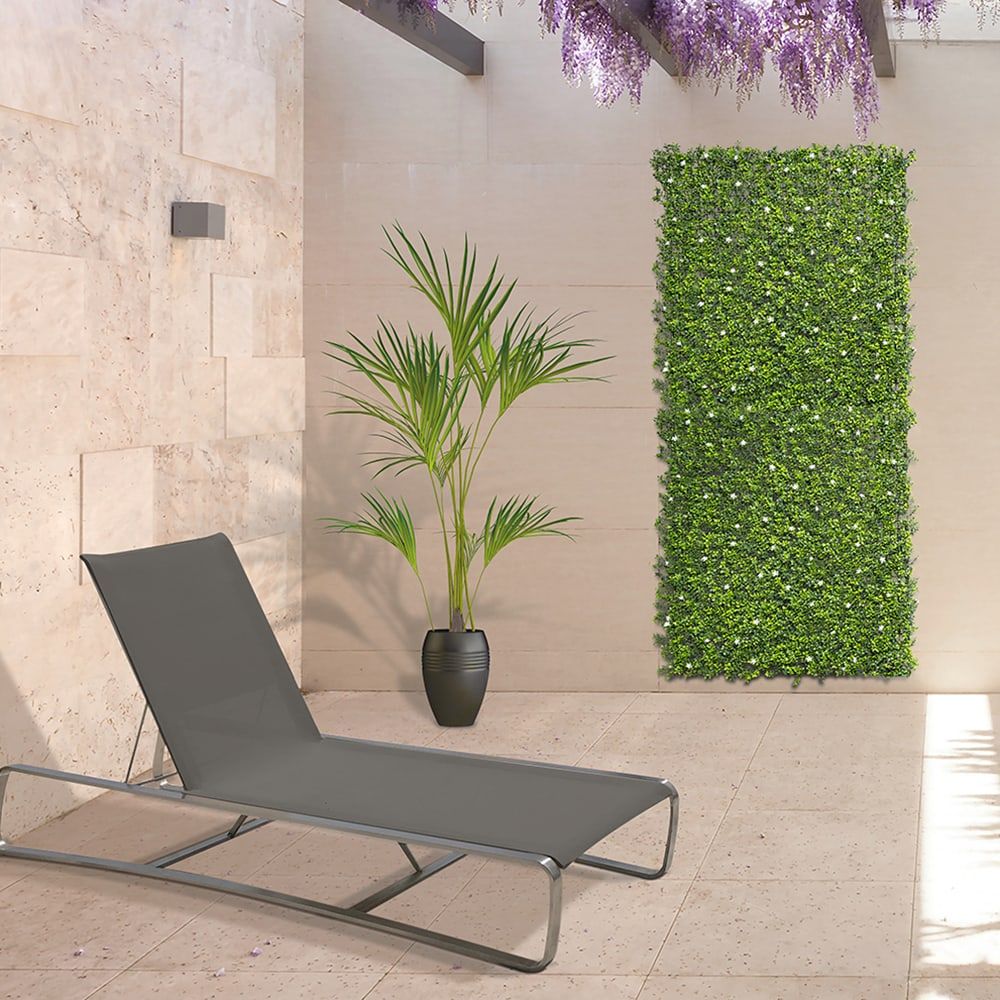 JARDÍN VERTICAL COLOR VERDE CON FLORES DE JAZMÍN 50 x 50 cm, 4 uds - Imagen 3