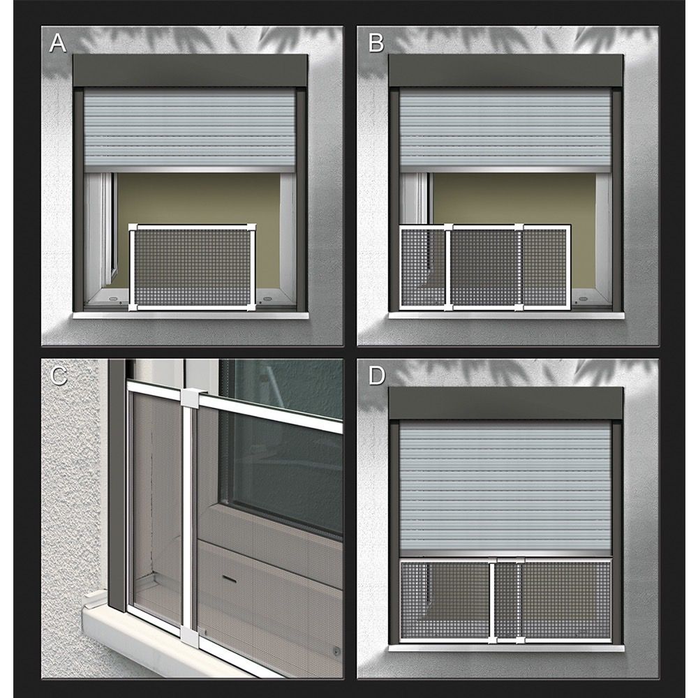 MOSQUITERA CON MARCO EXTENSIBLE, MALLA DE FIBRA DE VIDRIO, BLANCA, 75-142 x 50 cm - Imagen 2