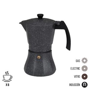 CAFETERA DE ALUMINIO PARA INDUCCIÓN 6 TAZAS