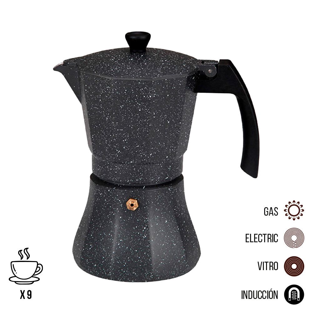 CAFETERA DE ALUMINIO PARA INDUCCIÓN 9 TAZAS