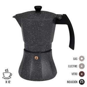 CAFETERA DE ALUMINIO PARA INDUCCIÓN 12 TAZAS
