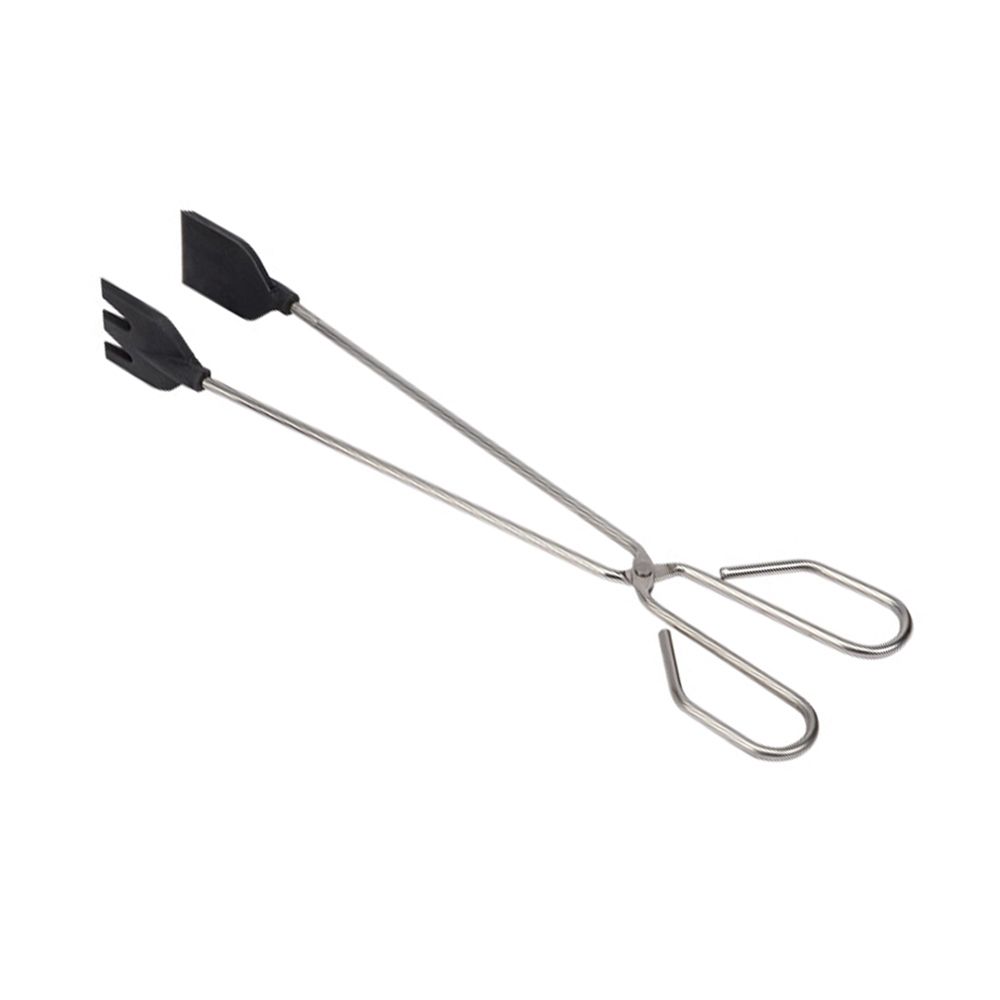 PINZAS DE COCINA CON PALA DE SILICONA / INOXIDABLE 35 cm