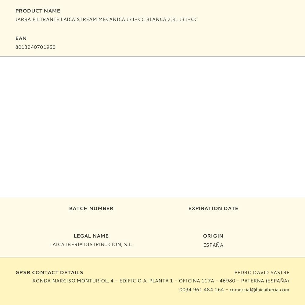 JARRA FILTRANTE BLANCA J31-CC 2,3 L - Imagen 3