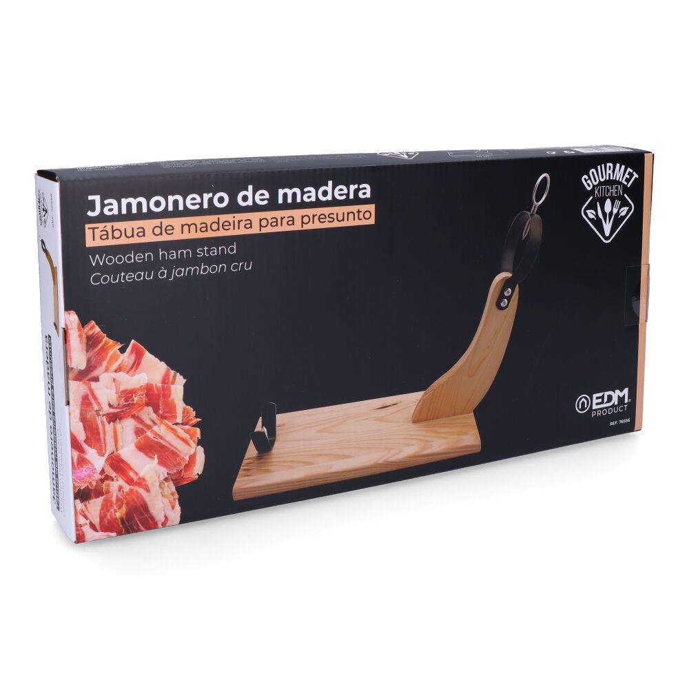 JAMONERO DE MADERA DE PINO CLARO 44 x 41 cm - Imagen 3
