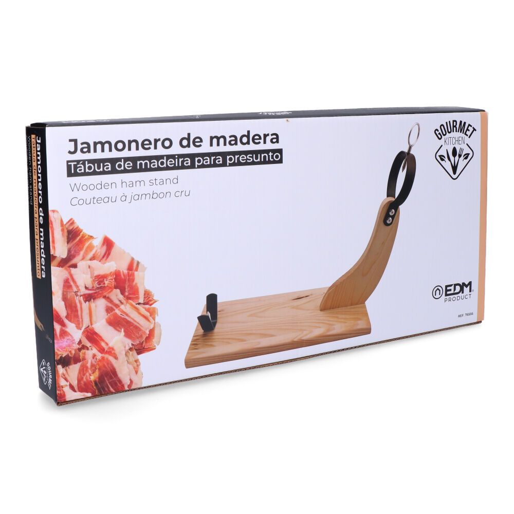JAMONERO DE MADERA DE PINO CLARO 44 x 41 cm - Imagen 4