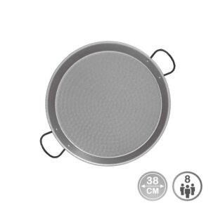 PAELLERA TRADICIONAL DE ACERO PULIDO Ø38 cm (8 PERSONAS)